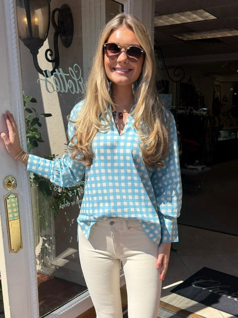 Harper Estate Top | Blue Gingham