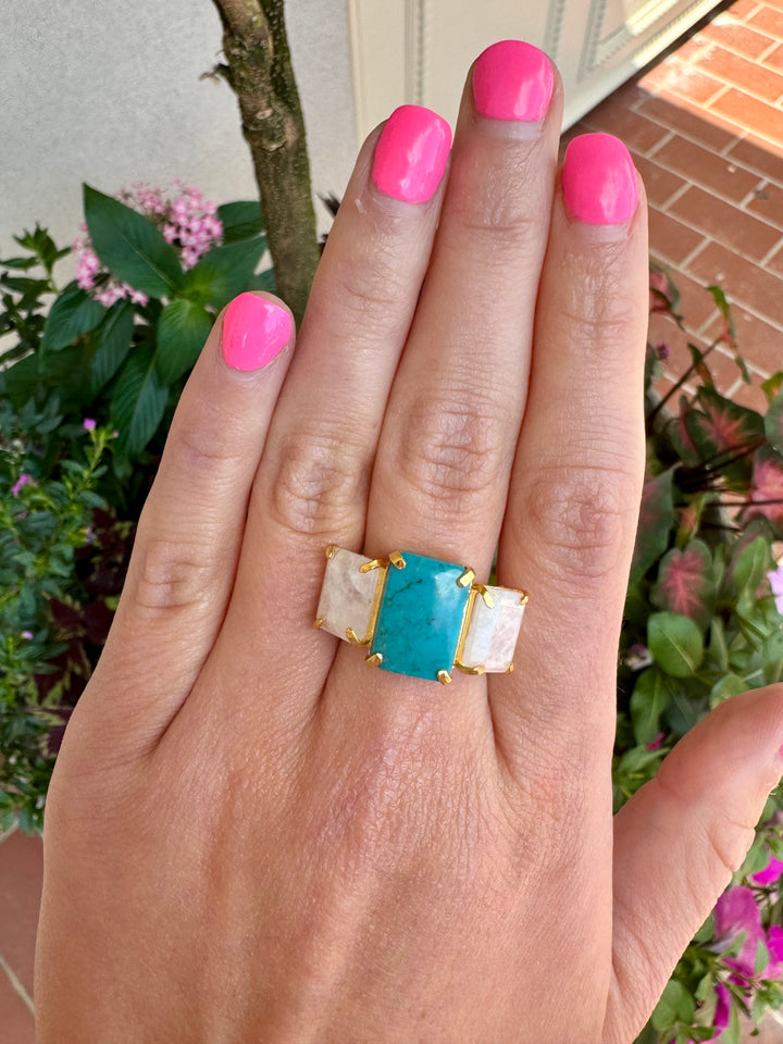 Annette Rings | Turquoise and MOP Sides