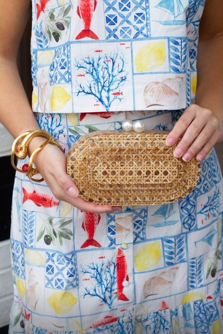 Oval Breakers Clutch | Natural