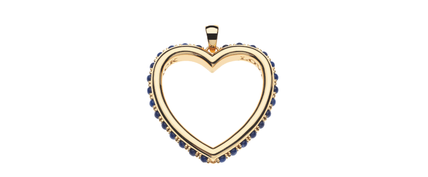 LOVE You to the Moon and Back Heart on 16-18" Classic Rolo Chain