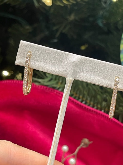 .75 14kt Diamond Hoop Earrings