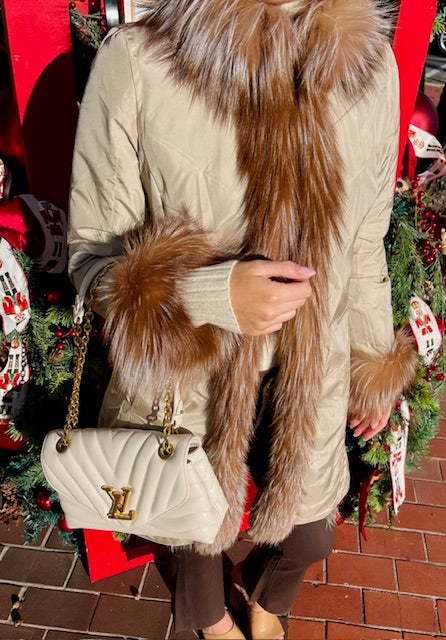 Genuine Fox Fur Reversible Coat | Golden