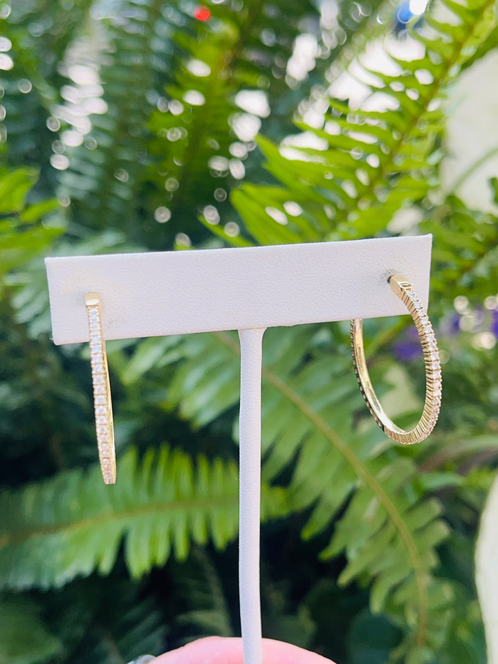14kt 1.02 ct diamond flexible hoops