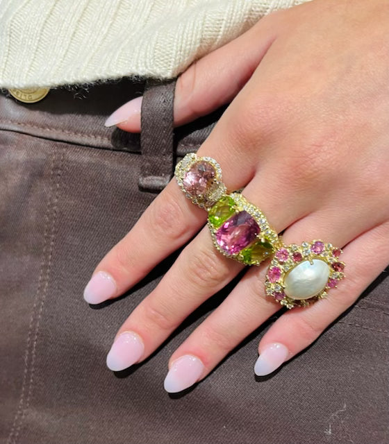 14k 0.45 Dia Pink Tourmaline Ring