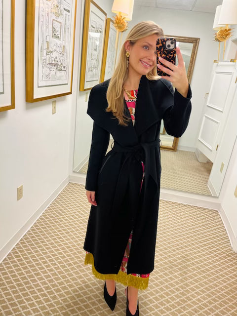 MAI-CN Wool Wrap Coat | Black