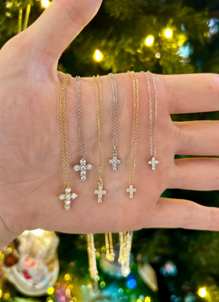 Assorted Diamond/14k Gold Cross Necklaces