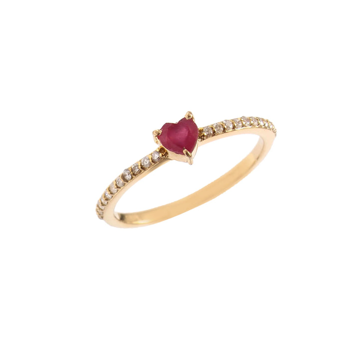 14kt Petite Diamond Heart Ring