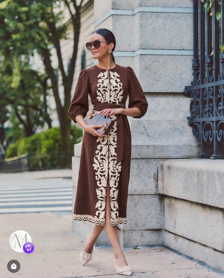 Suzanna Midi Dress | Cioccolato Flourish