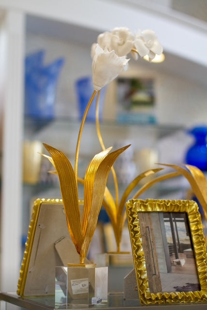 Porcelain Tulip on Acrylic Base - Charlotte's Inc