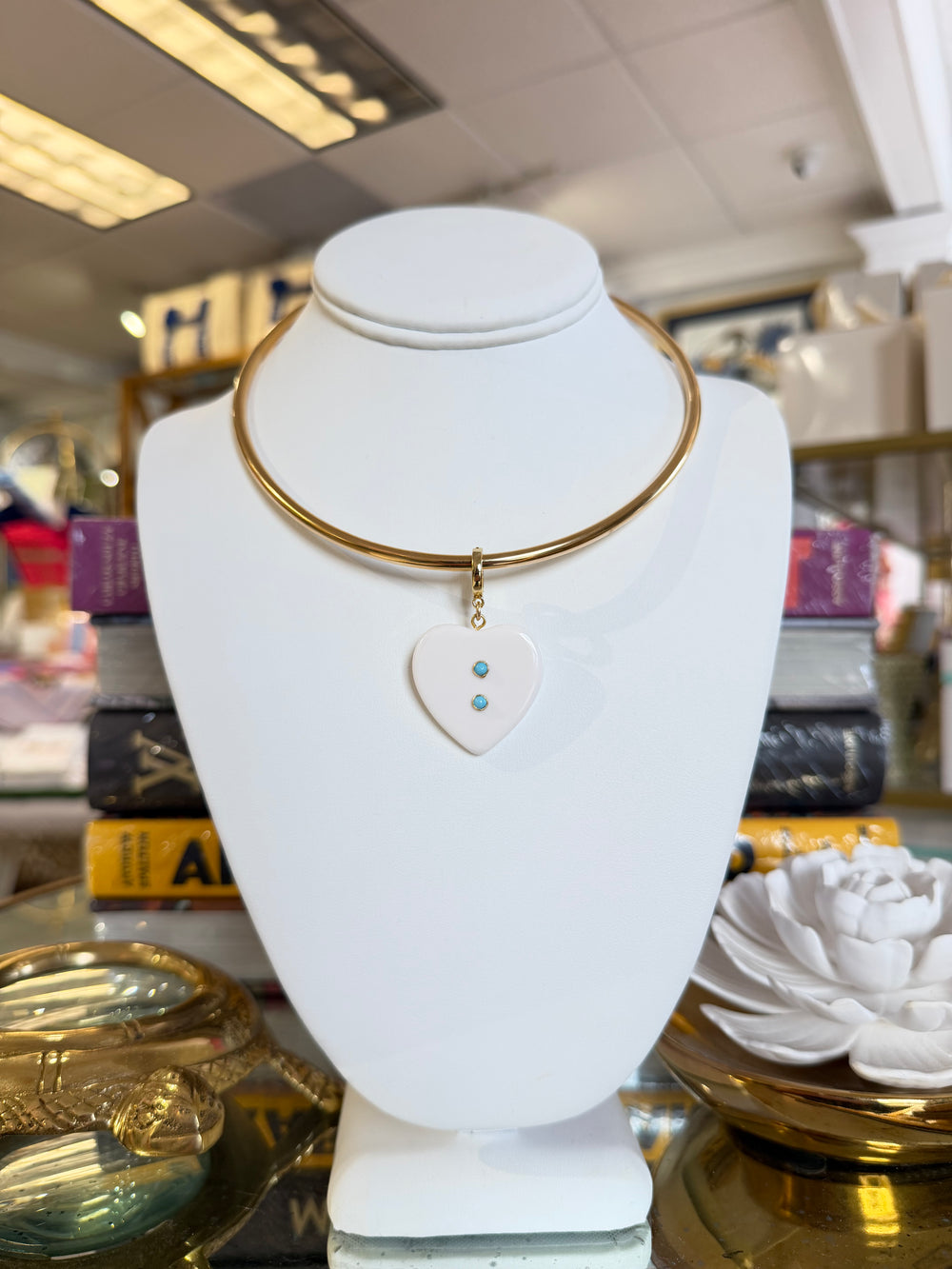 KB White Heart Charm with Attachable Clasp - Charlotte's Inc