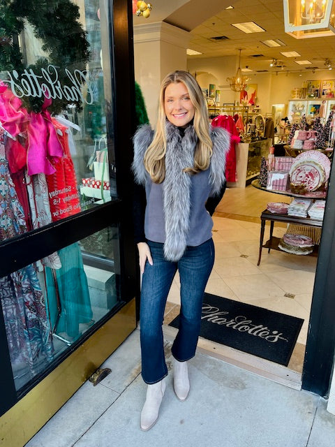 Foxy Fur Vest | Gun Metal