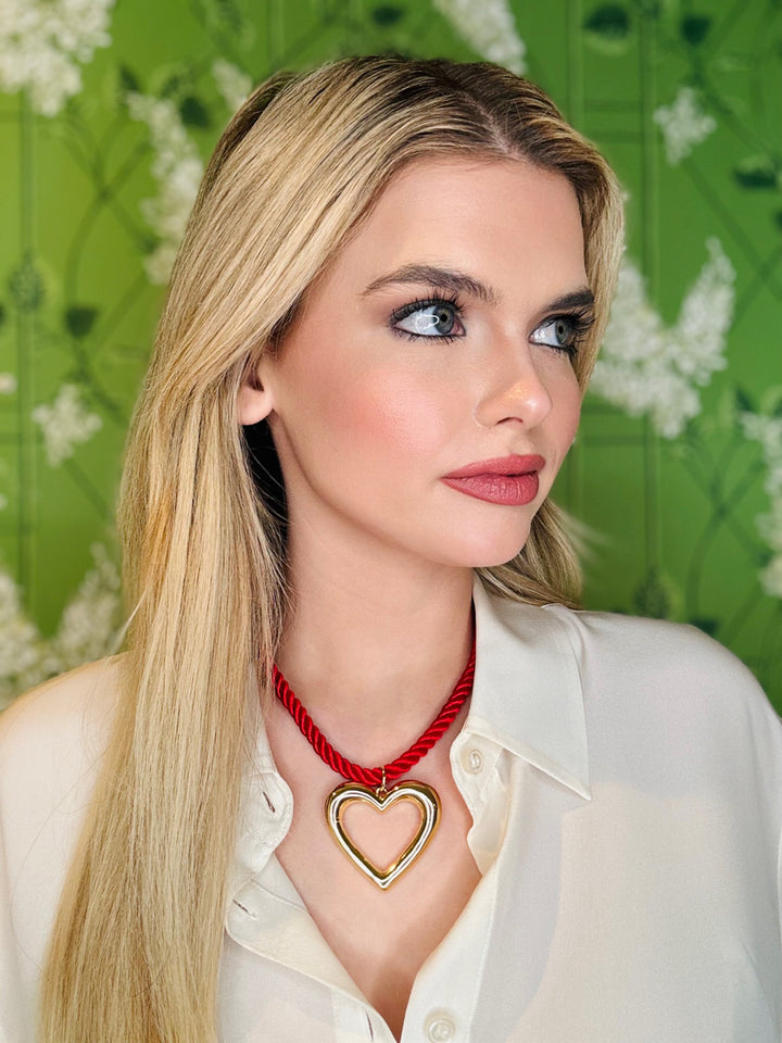 Heart Pendant Necklace | Red