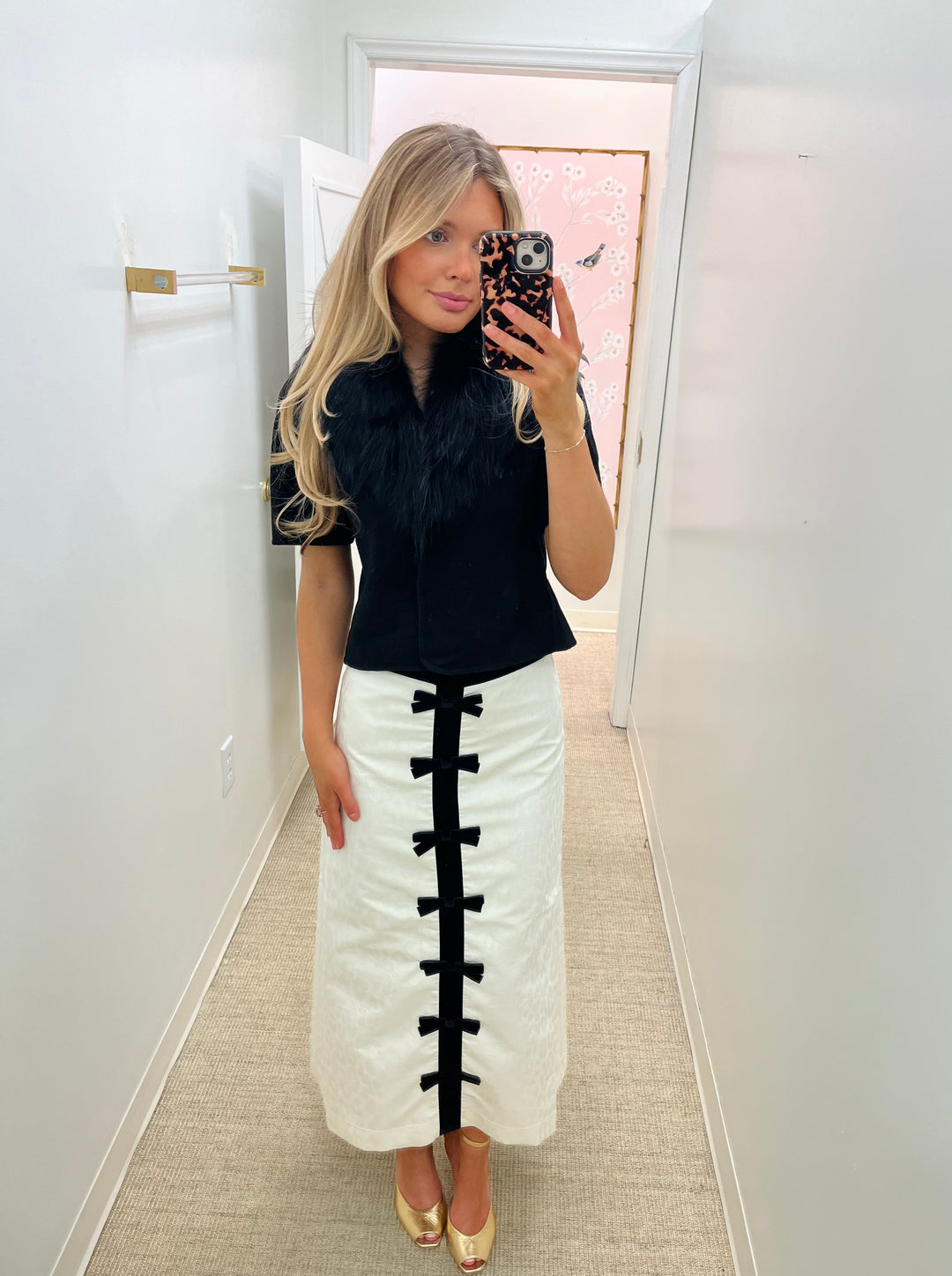 Bow Front Maxi Skirt | Winter White