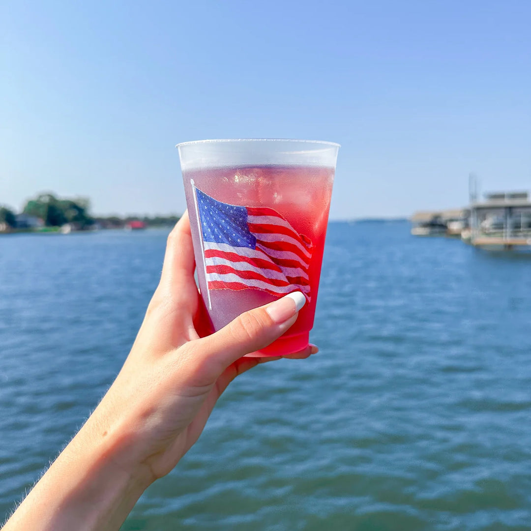 Shatterproof American Flag Cups