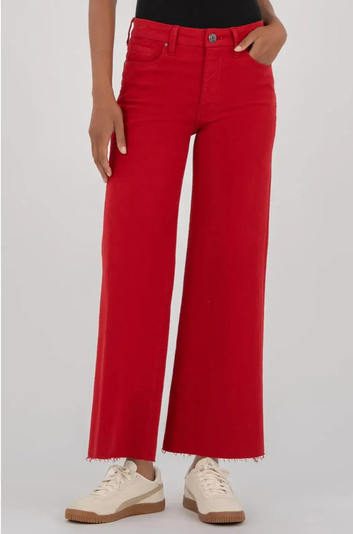 Meg High Rise Fab AB Wide Leg | Ruby Red