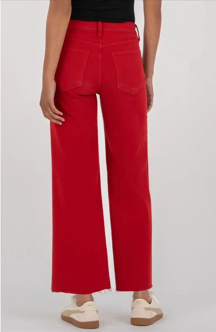 Meg High Rise Fab AB Wide Leg | Ruby Red