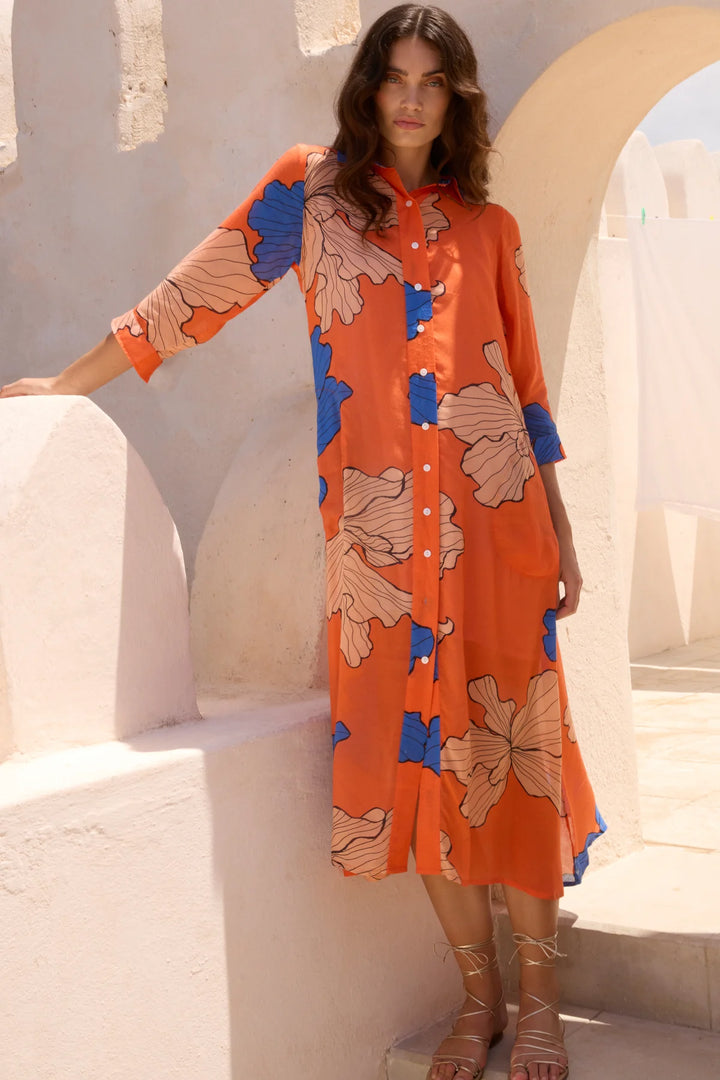 Shirt Dress Midi | Bora Bora Red