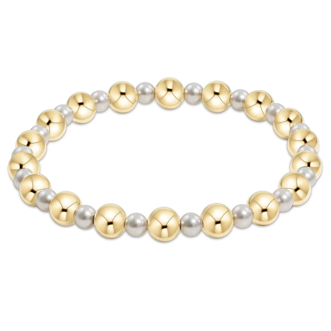 Grateful Pattern 4mm Pearl Bead Bracelet | +Sizes