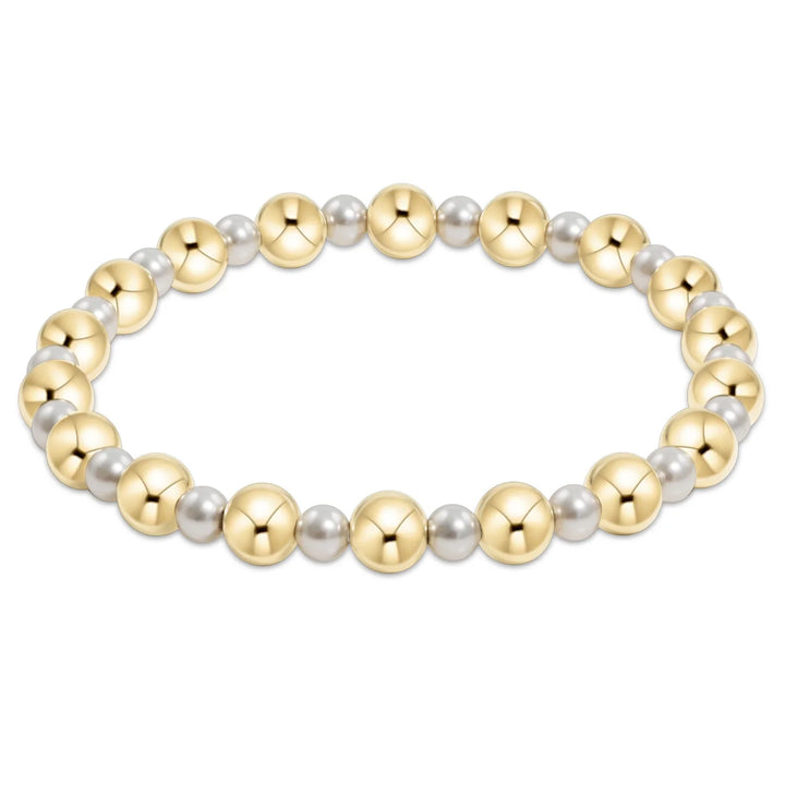 Grateful Pattern 4mm Pearl Bead Bracelet | +Sizes