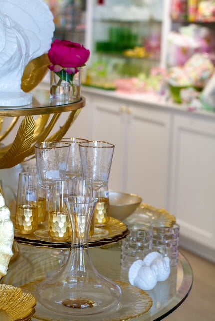 Assorted Fez Cut Glassware | Gold