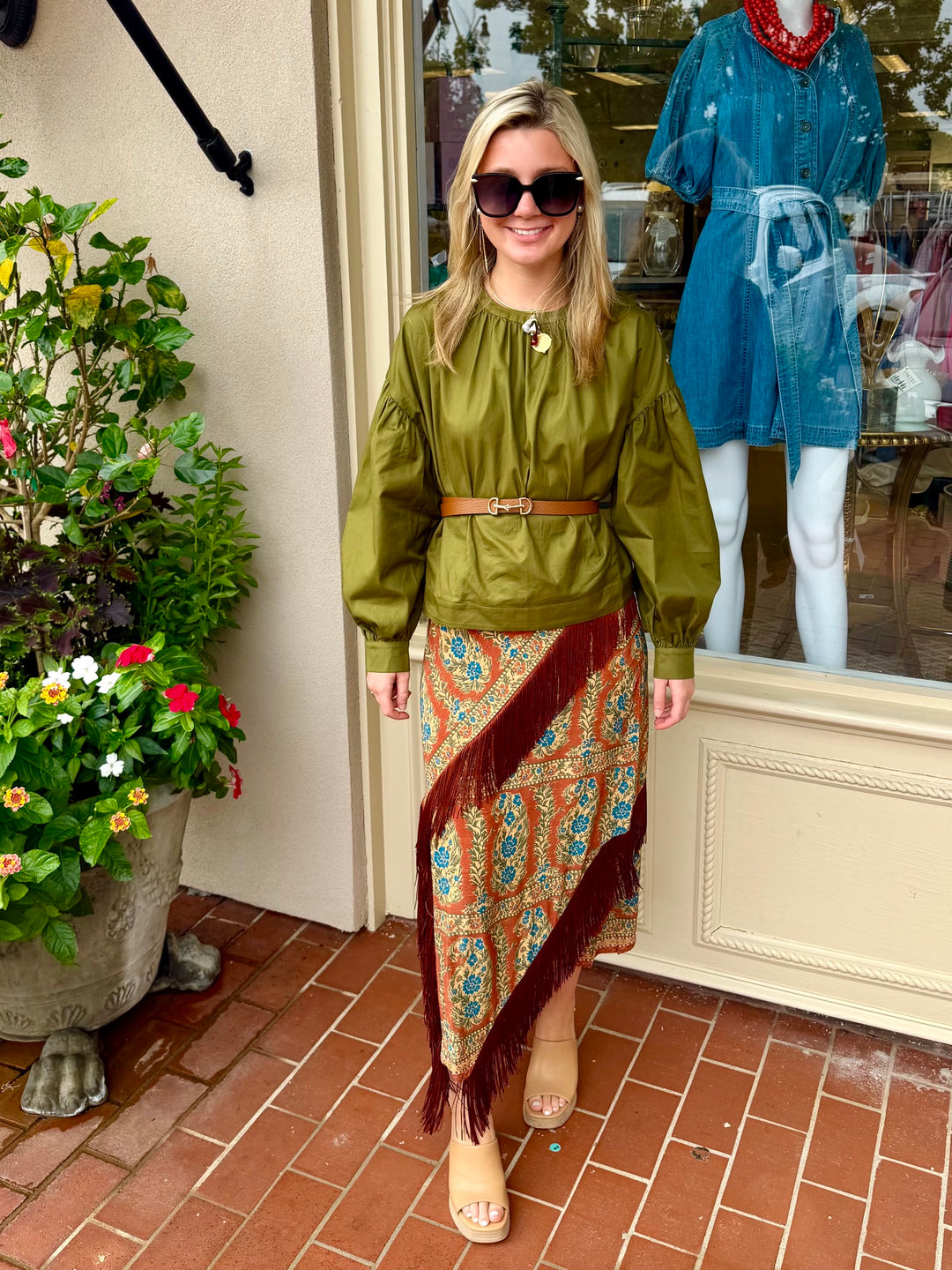 Allyne Skirt | Amber Green Brown