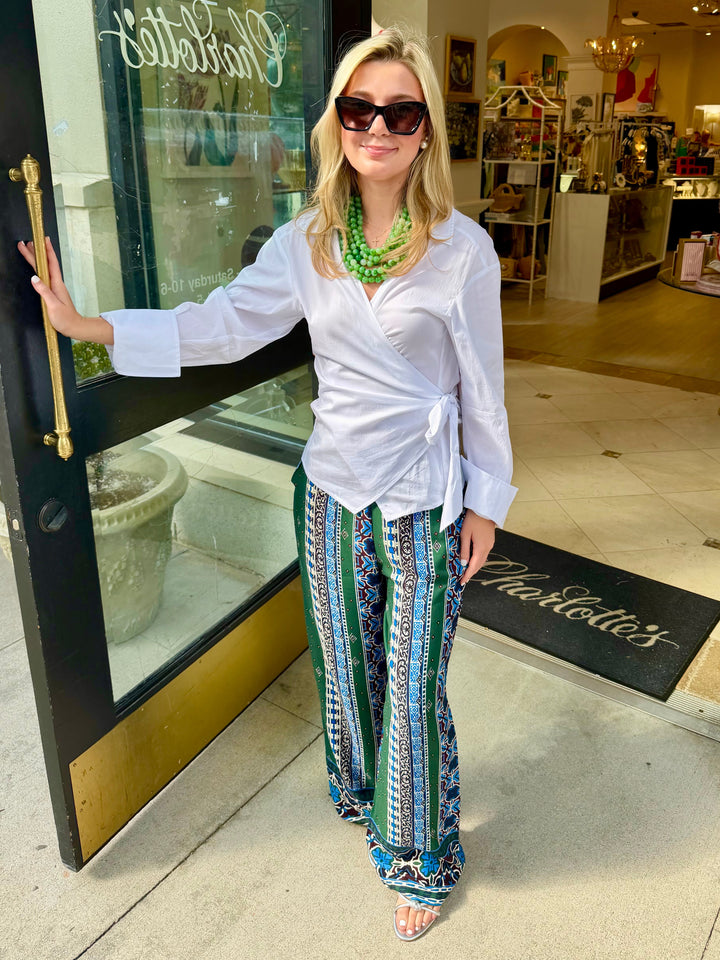 Lucia Trousers | Green and Blue