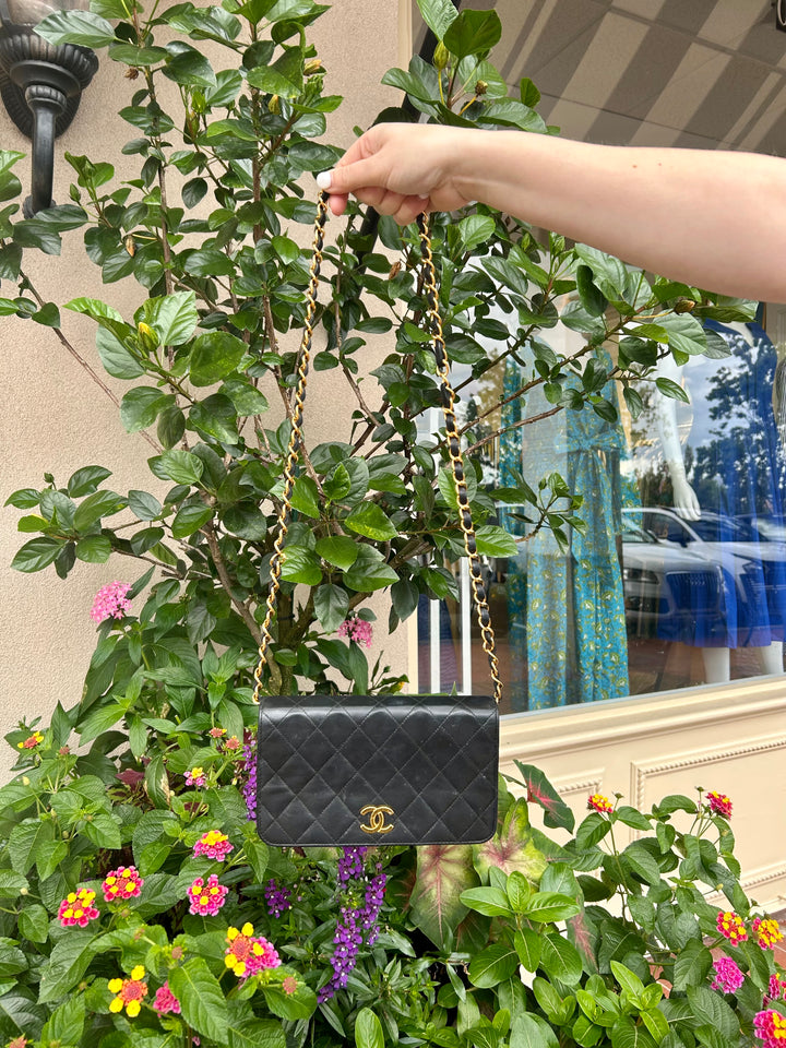 Chanel Black Lambskin Snap Full Flap