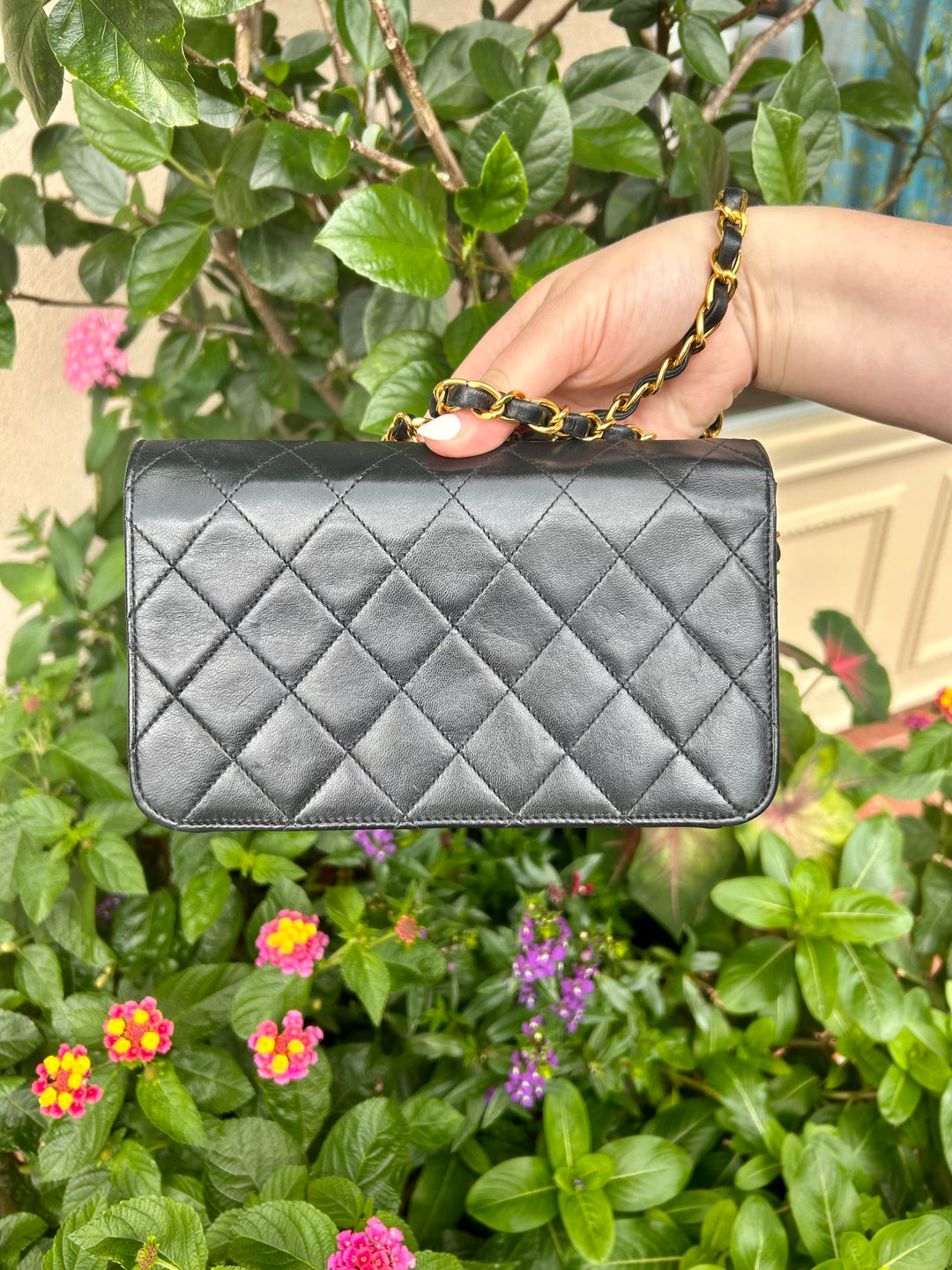 Chanel Black Lambskin Snap Full Flap