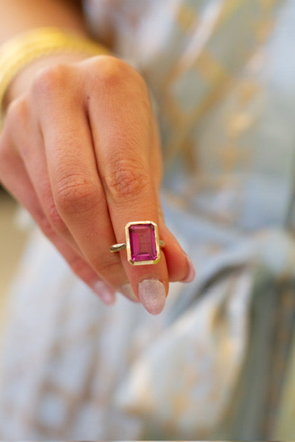 Emerald Cut 14kt Ring | Assorted Stones