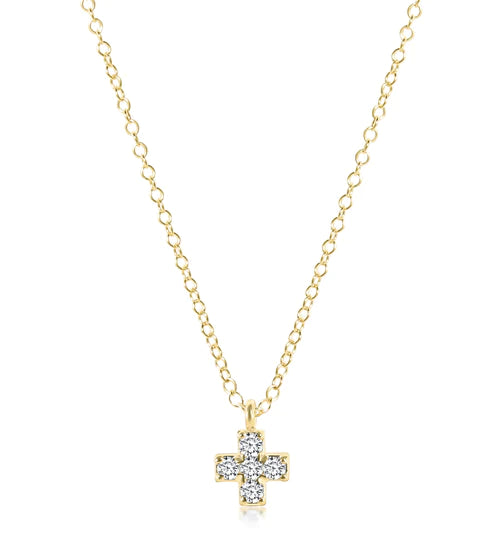 enewton 14kt gold and diamond cross necklace