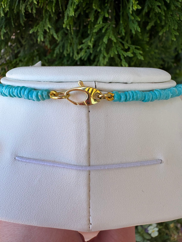 14kt Gold & Turquoise Bead Necklace N11706T