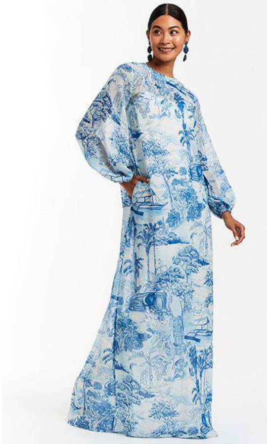 Mestiza Luzon Gown | Blue Toile