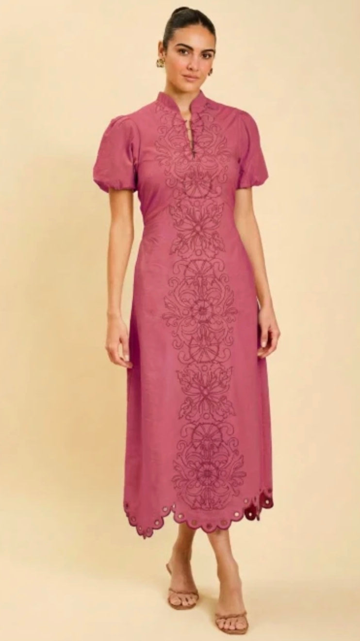 Lara Midi Dress | Berry Pink