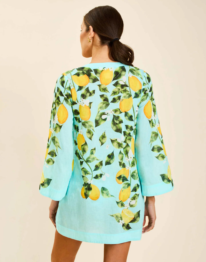 Ines Caftan Mini Dress | Sorrento Citrus
