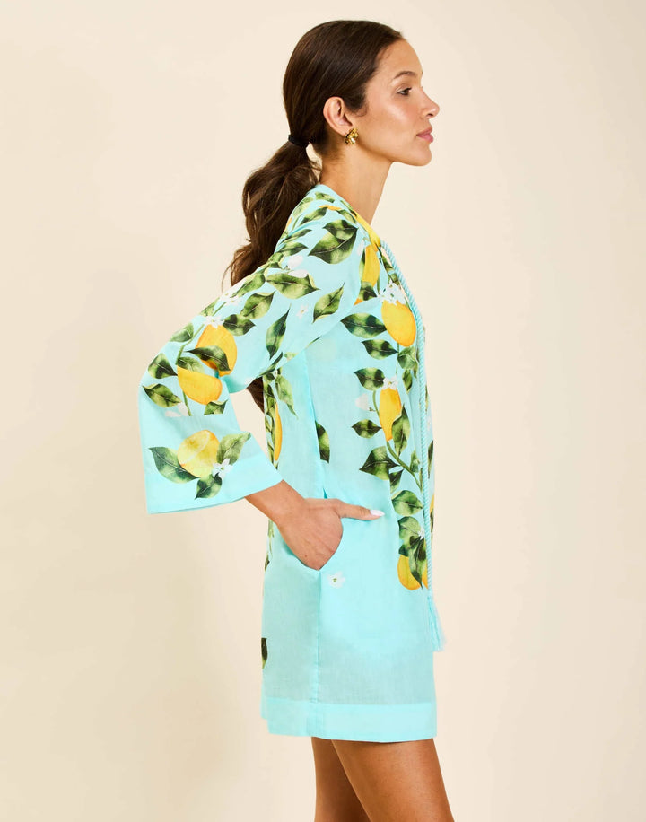 Ines Caftan Mini Dress | Sorrento Citrus