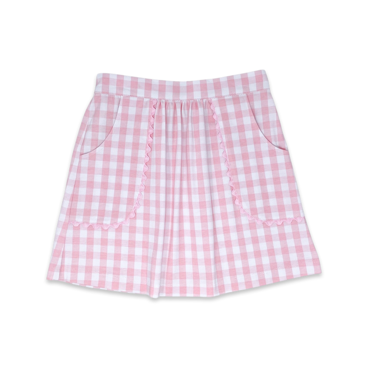 Isabella Skirt | Blushing Pink Buffalo Check