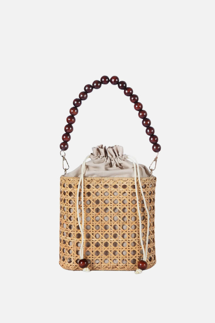 Amalfee Wood Bead Satchel Bag