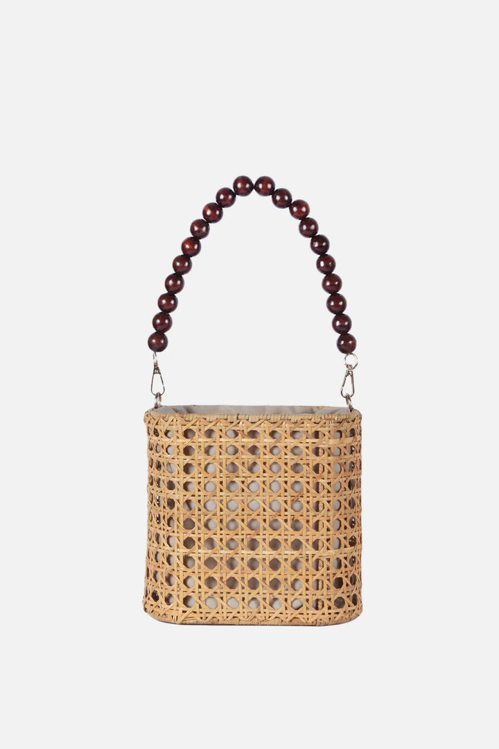 Amalfee Wood Bead Satchel Bag