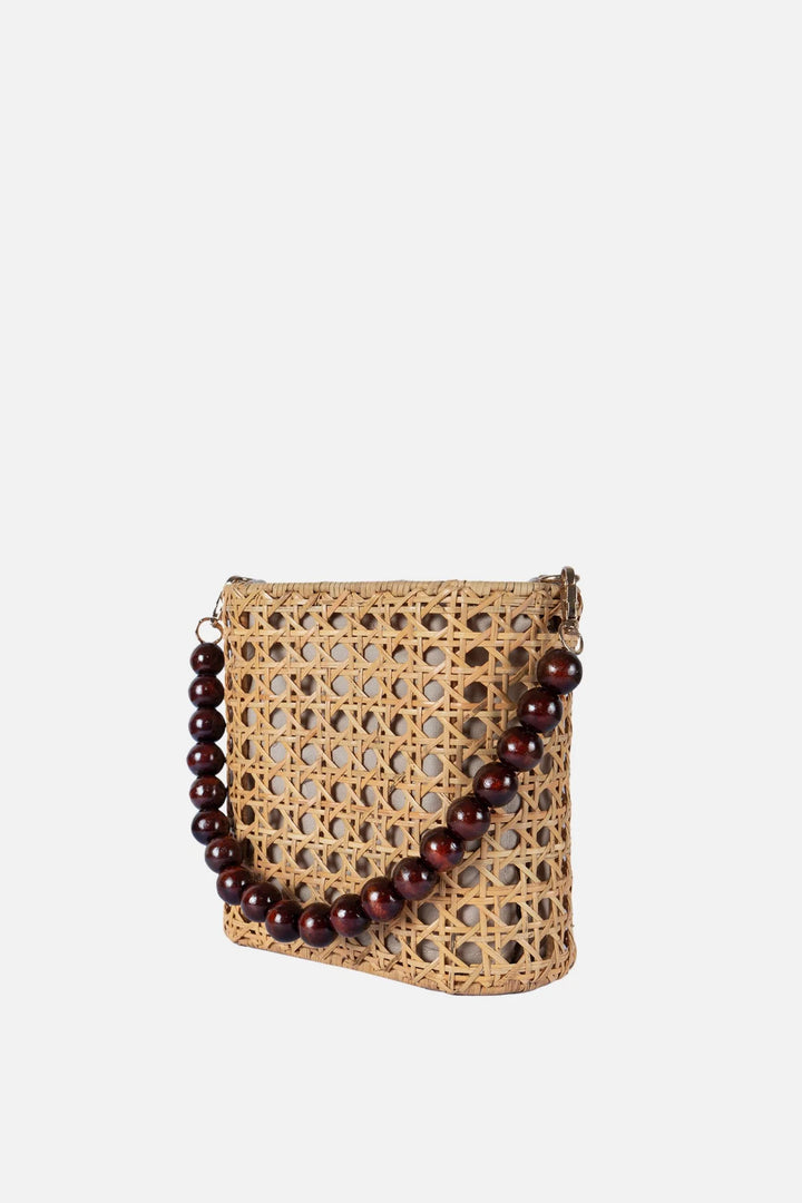 Amalfee Wood Bead Satchel Bag