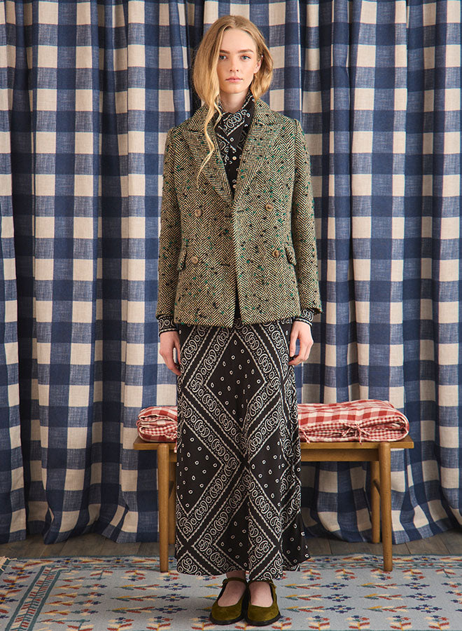 Huntley Half Coat | Mixed Herringbone