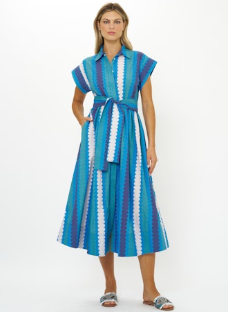 Belted Shirt Dress | Meko Blue