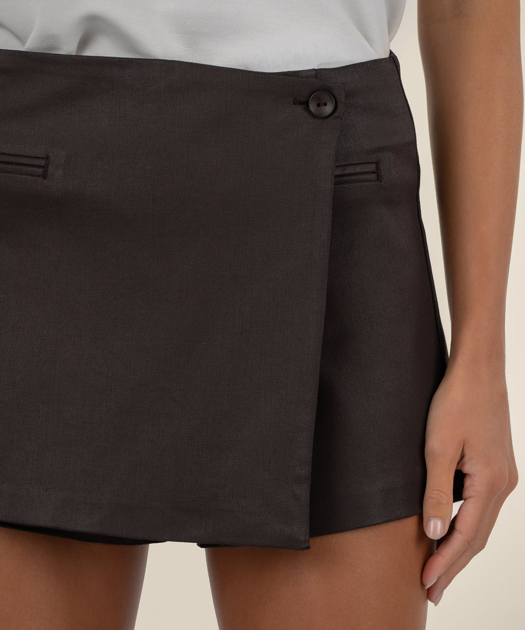 Carlie Wrap Skort | Chocolate