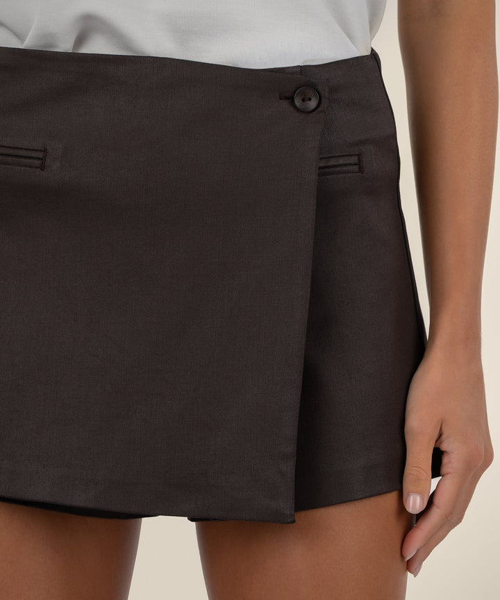 Carlie Wrap Skort | Chocolate