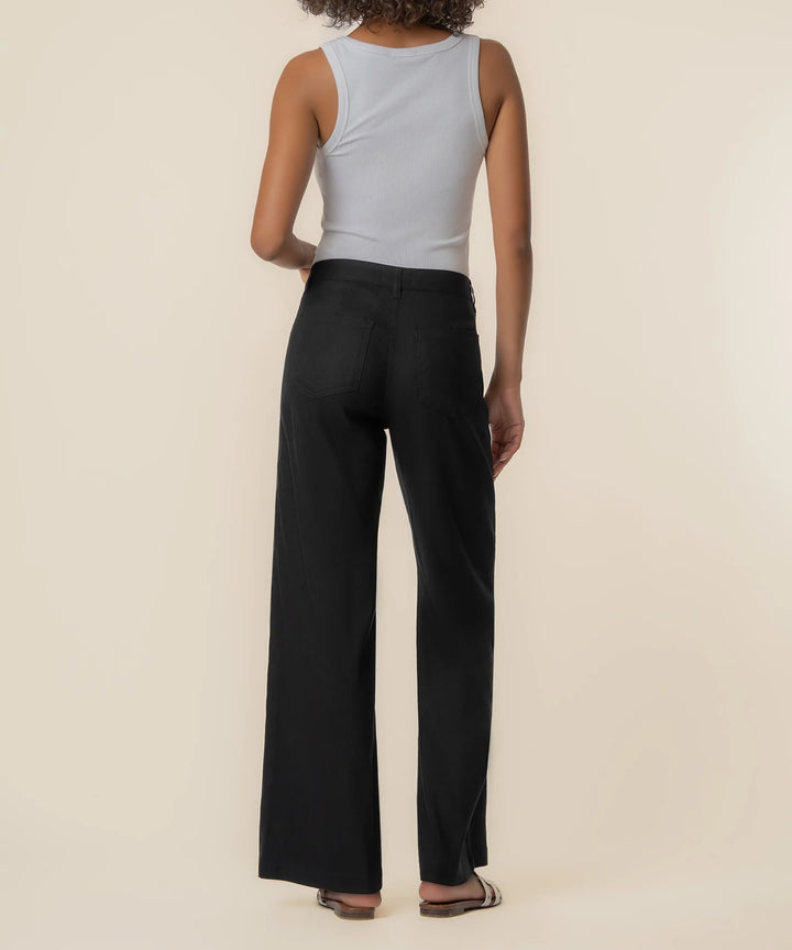 Meg Linen High Rise Wide Leg | Black