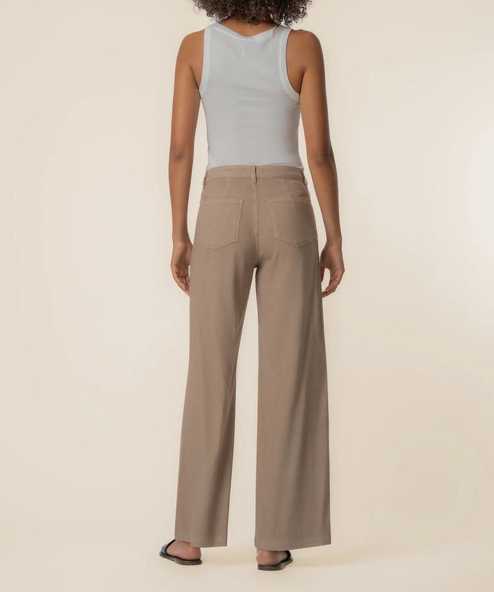 Meg Linen High Rise Wide Leg | Khaki