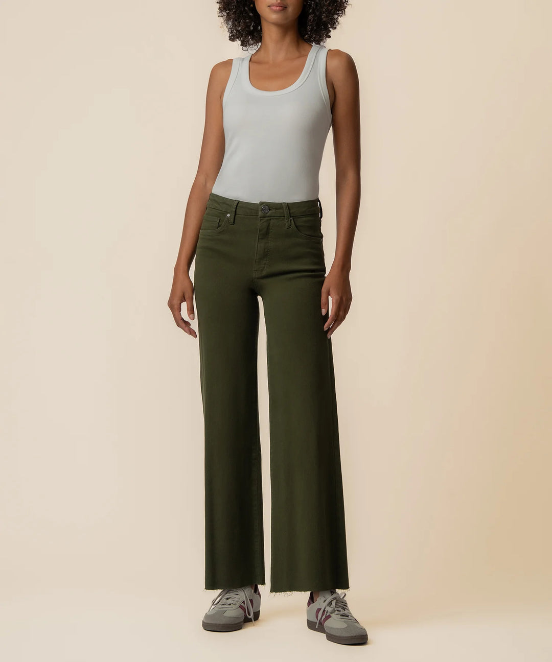 Meg High Rise Fab Ab Wide Leg | Tuscan Olive