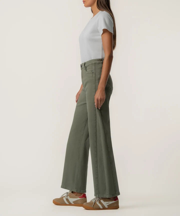 Meg High Rise Wide Leg, Long Inseam | Juniper Green