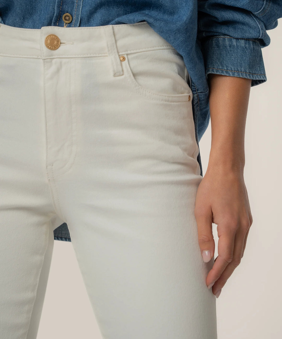 Kelsey High Rise Ankle Flare | Ecru - Charlotte's Inc