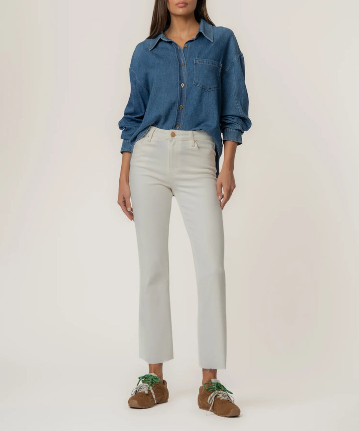 Kelsey High Rise Ankle Flare | Ecru - Charlotte's Inc
