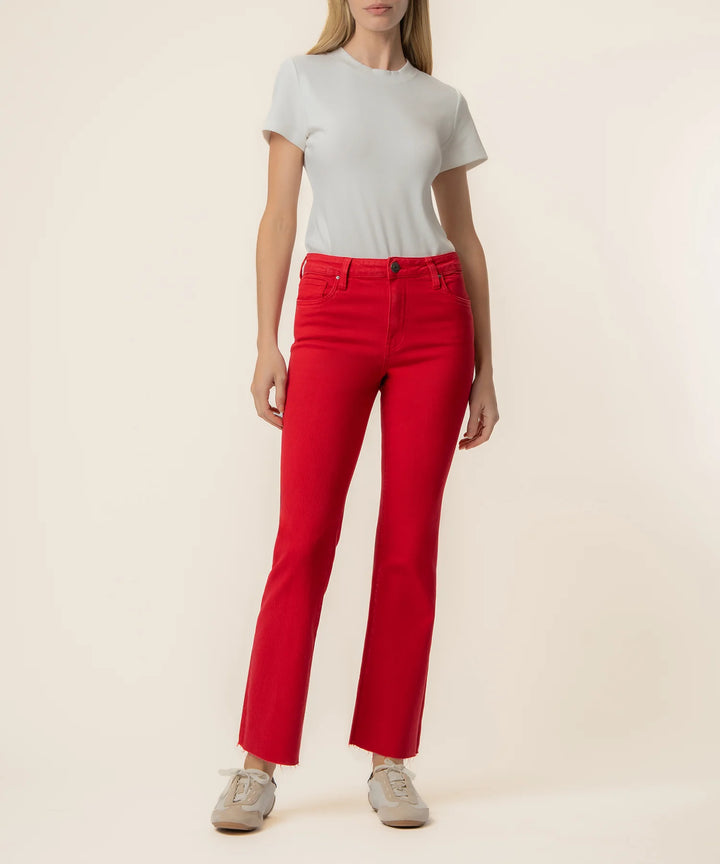 Meg High Rise Ankle Flare | Ruby Red